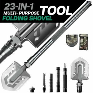 Outdoor Survival Shovel Portable Tactical Set Garden MultiTool Military Fold Up Camping Self Defense Tools 231228