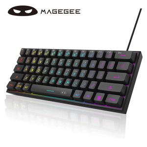 MageGee TS91 Mini 60% GamingOffice Keyboard Waterproof Keycap Type Wired RGB Backlit Compact Computer for WindowsMac 231228