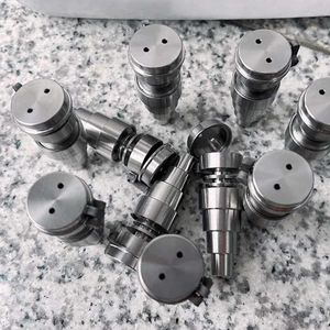 Novo Carb Cap 6 em 1 Prego de Titânio com Tampas 2 Estilos Acessórios para Fumar GR2 TI Herb Feminino Masculino Joint 14mm 18mm Dab Oil Rig Vidro Bong Tubulação de Água