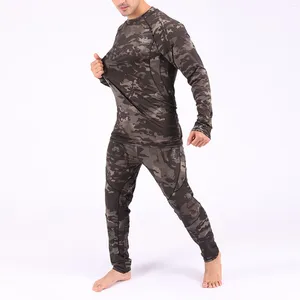 Men's Tracksuits Camouflage Print Fitness T-Shirt Quick-Drying Tops Trousers Sports Basketball Tights Suit Outdoor Thermal Underwear