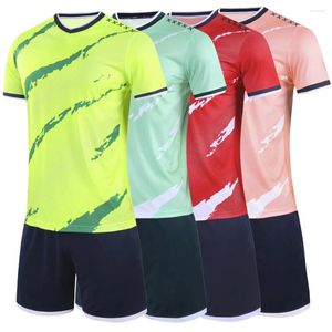 Męskie dresy młodzieżowych piłka nożna mundury krótkoczepięte mundury dla dorosłych szybkie suszące oddychające