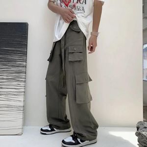 Men's Pants Japanese Loose Work Jogger Summer Thin Straight Tube Drawstring Leggings Cotton Versatile Casual Men Trousers