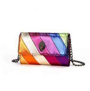 Kurt Geiger Shoulder Bag Women Chain Handbag Designer väskor Metal Eagle Head Crossbody Purse Mini Tote Rainbow Splice Messengerbags