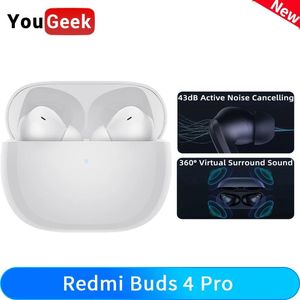 Kulaklıklar Xiaomi Redmi Buds 4 Pro Kulaklık 43db Akıllı Gürültü Azaltma Bluetooth 5.3 Hibrid Vokalizm TWS TRUE Kablosuz Kulaklık