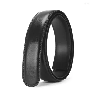 Belts No Buckle Black Belt Body Luxury Cowhide Strap Without Men Genuine Leather Male Automatic For