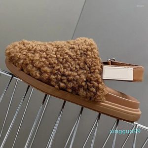 Scarpe eleganti Sandalo da donna Primavera Autunno Design unico in peluche con tomaia avvolgente Solido femminile confortevole Dolce fata