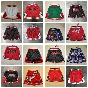 Personalizzato Uomo Donna Gioventù Chicago''bulls''throwback Pantaloncini da basket Tasca Bianca Maglie da basket Pantaloncini Rosso Nero 265