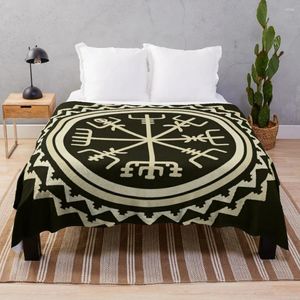 Coperte Viking Vegvisir Protezione Simbolo Coperta da tiro Trapunta Simpatico plaid sottile