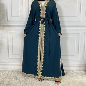 Ethnische Kleidung Paillettenbesatz Kimono Abaya für Frauen 2023 Dubai Muslim Modest Eid Mubarak Marokkanisch Arabisch Türkisch Islamisch Schwarz