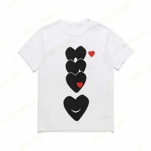 Модная мужская футболка для игр Cdg Designer Hearts Повседневная женская футболка Des Badge Garcons с графическим рисунком сердце за буквой на груди футболка ch6