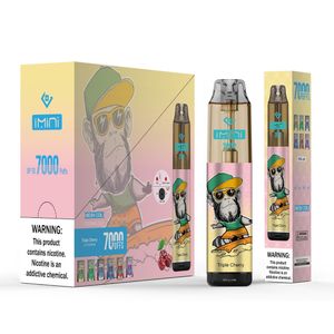 Custom LOGO IMINI Tornado 7000 Puffs 7K OEM Disposable Vape Pen Puff 7000 Electronic Cigarettes 15ml Pod 6 RGB Rechargeable Air-adjustable 0% 2% 3% 5% Device Vaper Vapes