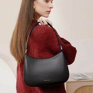 Duffel Bags Withered 2023 French Fashion Blogger Ladies Leather Handbag Vintage Underarm Bag Casual Shoulder For Women