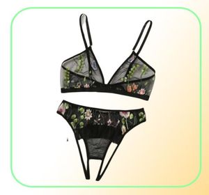 Kobiety w dużych rozmiarach seksowna bielizna Transparent Baletet Set Lace Bielizna Bra and Materp