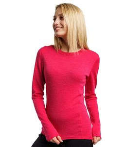 Merinowolle-Basisschicht für Damen, 100 % Merinowolle, leichtes Langarm-Thermoshirt, 165 g, Thermounterwäsche, feuchtigkeitsableitend, geruchshemmend, 231229