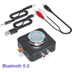 Connectors Bluetooth 5.0 Mottagare Sändare FM Stereo Aux 3,5 mm Jack RCA Optical Wireless Audio Adapter för TV PC -hörlurar