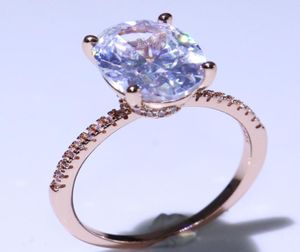 Rozmiar 510 Oszałamiająca luksusowa biżuteria 925 Sterling Srebrna gołębia owalna owalna cięta biała topaz cZ diament wieczny pierścionka ślubna zaręczyny BN3229483