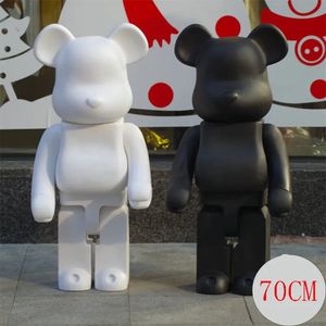 Popobe 1000% Violent Bear Collection Bearbrick 70 cm Blank eller Black Vinly Fashion Medicom Toys Action Figure Recast