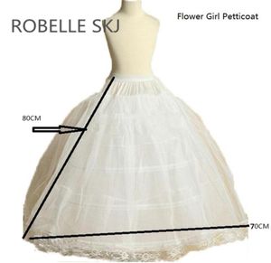 Flower Girl Petticoat Crinoline underskirt slip för liten flicka 80 cm lång 3-hoops högkvalitativ snabb frakt2695329