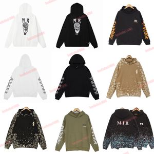 Amirs Hoodie Designer Sweter Y2K Bluzy dla mężczyzn amerykańska uliczna para styl linia kolor kolor druk z kapturem bluza męska mens kaptura