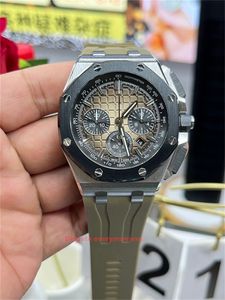 APF Factory Super Edition Mens Watchs 43 мм 26420 4401 Автоматические механические часы-резиновая полоса глубокоподобные наручные часы с нержавеющей сталью реальные фото-17