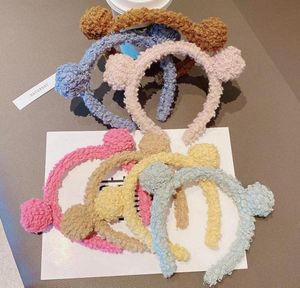 Hair Accessories Girls Cute Bear Ears Plush Simple Hairbands Kids Lovely Ornament Headband Hoops Fashion6514792