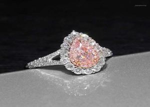 Anello di fidanzamento di nozze Moissanite di alta qualità rosa adorabile Puls Drop a forma di goccia Anello Woman039s JZ24917700561