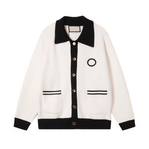 Tasarımcı Yüksek kaliteli siyah ve beyaz hırka kazak bayanlar Moda All-In-One Ceket
