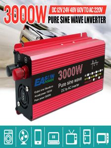 Pure Sinove Wave Falter 3000W 2200W 1600W 1000W napięcie DC 12V 24 V do AC 110V 220V Transformator Przekształtnik energii słonecznej 1408546