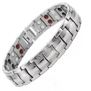 Women Men Health Care Germanium Magnetic Bracelet for Arthritis and Carpal Tunnel 316L Stainless Steel Power Therapy Bangles1886