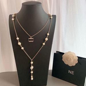 designer necklace luxury designer necklaces for women pearl sweater Chain Charm gold Long necklace Fashion temperament trendy gift nice5