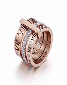 Ring Stainless Steel Rose Gold Roman Numerals Ring Fashion Jewelry Ring Women039s Wedding Engagement Jewelry dfgd4907690