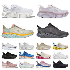 Hoka Bondi 8 Clifton 9 Buty do biegania Wolne osoby zmieniające piasek na chmurze Carbon x2 All Black White Hoka Women Men Men Outdoor Shoe Luxury Designer Treakers Treakers Dh Gate