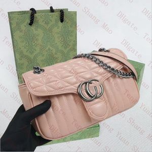 Дизайнерские сумки Сумка через плечо Marmont, сумка через плечо 26 см. Роскошная мода. Классическая кожаная сумка с металлическими логотипами. Сумки-клатчи. Кошельки. Женская сумочка.
