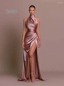 Sukienki swobodne 2023 Panie Elegancka sukienka wieczorowa Kobieta kantarka szczelinowa bez rękawów Maxi Women Sexy Nightclub Party Vestidos