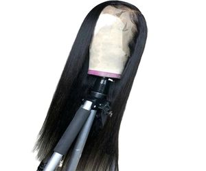 Brasiliano 100 parrucche di capelli umani veri 13x4 Remy dritto pizzo anteriore umano per donne nere parrucca da 28 pollici 1508373172