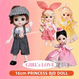 16 cm Lolita BJD Boneca com Roupas e Sapatos 1/12 Articulações Móveis Princesa Bonito Doce Rosto Figura de Ação Presente Criança Criança Menina Brinquedo 231228