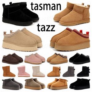 UG Tazz Uggsboot Tasman Ultra Plataforma Botas Designer Mulheres Camurça Chinelos Mulheres Neve Inverno Quente Lã Sapatos Bootes Pele De Carneiro Ankel Booties Botte b8T6 #