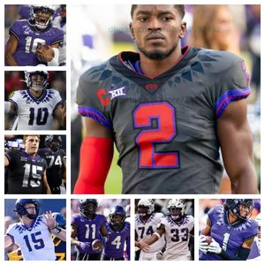 Customize TCU Horned Frogs football jerseys NCAA College 1 Cordale Russell 84 Warren Thompson 16 Dylan Wright 81 Chase Curtis Mens Women Youth all stitched