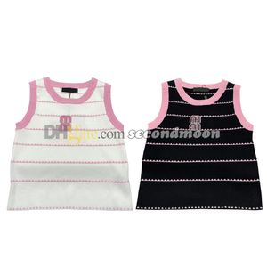 Rhinestone Letter Tanks Top Kobiety paski do druku kamizelka wiosna letnia dzianina T -koszulka Kobiet dzianina