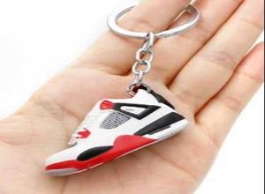 Keychains Sneakers Keychain Trend Couple Bag Ornament 3D Stereo Mini Basketball Shoes Pendant Car Keyring Y22123807424