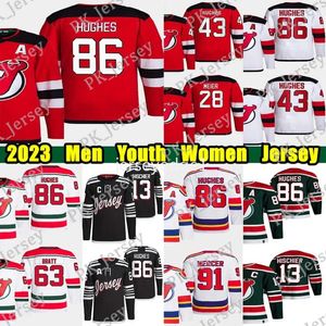 Buy86 Jack Hughes Reverse Retro Hockey Jersey 43 Luke Hughes Jesper Bratt Nico Hischier Dougie Hamilton Ondrej Palat Martin Brodeur Dawson Mercer Timo Meier Jerseys