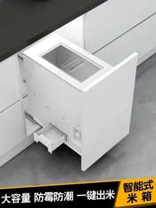 Kitchen Storage Cabinet Embedded Household Automatic Pest And Moisture Metering Drawer Type Rice Box