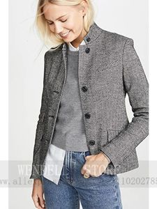 Women's Herringbone Jacket Blazer Single Breasted Suit Casual Dress Coat in Dresses for Prom Woman Clothing Spring Outer Eam 231229