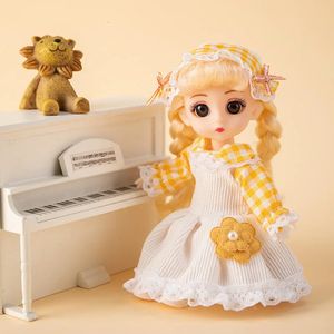 16cm BJD Doll with Sweet Face Big Eyes Clothes and Shoes Princess Action Figure DIY Movable 13 Joints Gift Girl Toy 231228