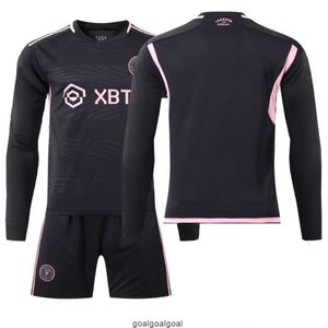 23-24 Miami away autumn winter long sleeved s size 10 football jersey adult and children's set jersey