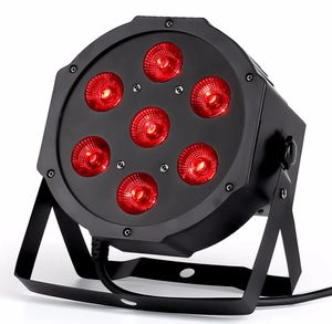 LED Flat Par7x12W/RGBW 7x18W RGBWA+UV Light DMX512 6-10CH Stage Light Stroboscope For Home Entertainment Professional Stage