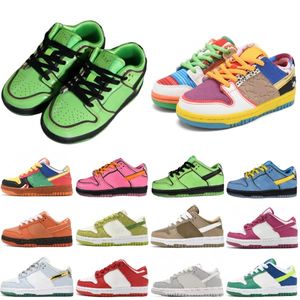 Scarpe da ginnastica per bambini Powerpuff Girls Scarpe da corsa basse per bambini Bambini Ragazzi Scarpe da ginnastica per bambini Scarpe per bambini per giovani Bolle Blossomse Ranuncolo Sean Cliver Orang Taglia US7.5C-5Y