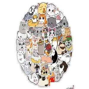 Bilklistermärken Waterproof 103050pcs Söt Animal Cat iti Cartoon Decals Scrapbook Diary Laptop Phone Guitar Sticker Drop Delivery Automob DHAOQ