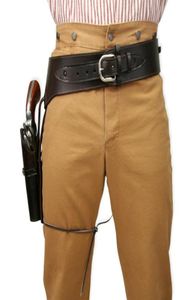 Party Masks Wild West Hip Gun Belt Holster Old Western Cowboy Leather Pistol Revolver Holder Fast Draw Rig Pirate Cosplay Gear For7679384