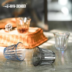 MHW-3BOMBER 130ml Glass Coffee Cup Art Wine Glasses Vacuum Electroplated Anti-scald Water Mugs Chic Home Barista Accessories 231228